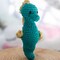 Hoooked Amigurumi DIY Kit W/Eco Barbante Yarn-Seahorse Bubbles - Lagoon